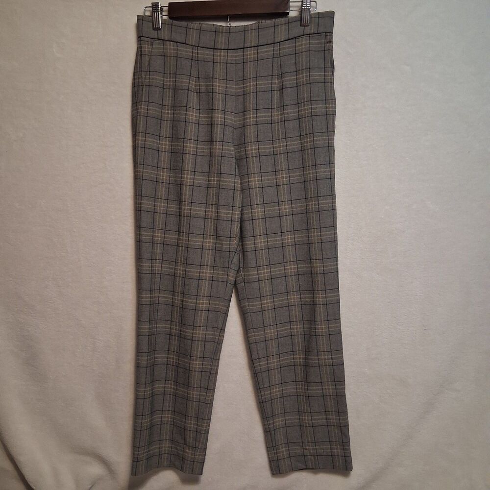 Aritzia Babaton 4 Pants Conan Cropped Tapered Glen Plaid Pull On Pockets Preppy
